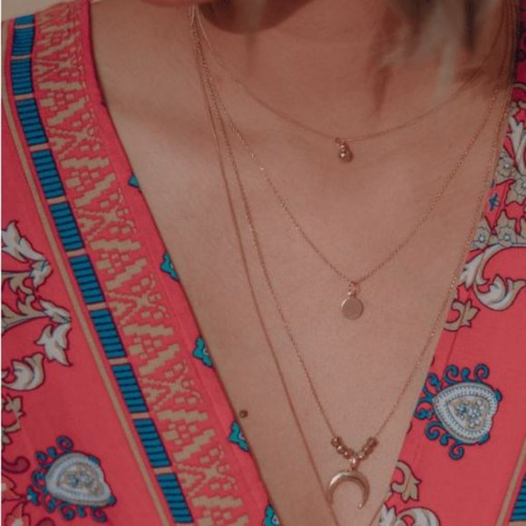 Multilayer Boho Coin & Horn Necklace - Picture 5 of 7